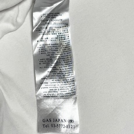 MADE IN ITALY製 GAS MAN 半袖Vネックニットポロシャツ ホワイト Sサイズ