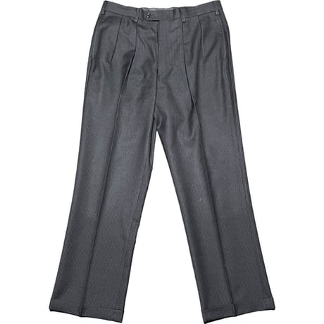▲訳あり商品▲ MADE IN JAPAN製 BURBERRY BLACK LABEL 3ピースストライプスーツ チャコールグレー 42L