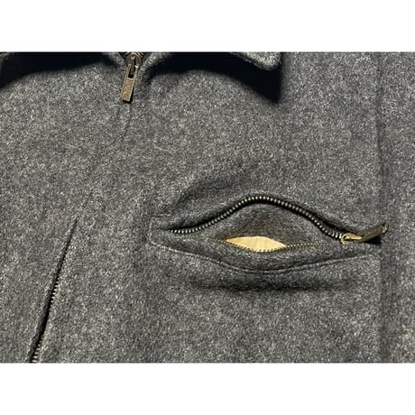MADE IN USA製 SCHOTT ウール襟付きシングルライダースジャケット チャコールグレー 38サイズ