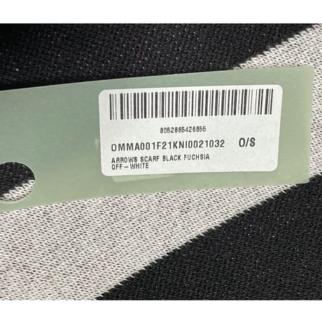 ★新品★ MADE IN ITALY製 2021-22FW OFF-WHITE ARROWS SCARF BLACK FUCHSIA マフラー ホワイト×ブラック