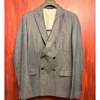 MADE IN ITALY製 Care label Premium Garment デニムダブルテーラードジャケット インディゴ Sサイズ
