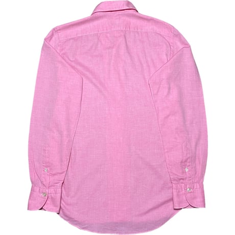 【BARNEYS NEWYORK 取り扱い】 MADE IN ITALY製 Finamore 長袖スキッパーシャツ ピンク Mサイズ