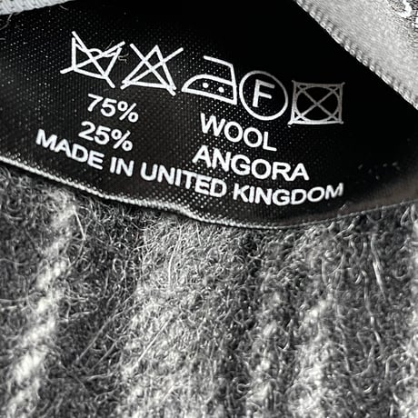 MADE IN UNITED KINGDOM製 SCOTTISH TRADITION チェック柄ウールアンゴラマフラー ブラック×ホワイト