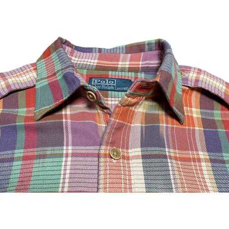 Polo by Ralph Lauren 長袖チェック柄エポーレットシャツ マルチカラー Mサイズ