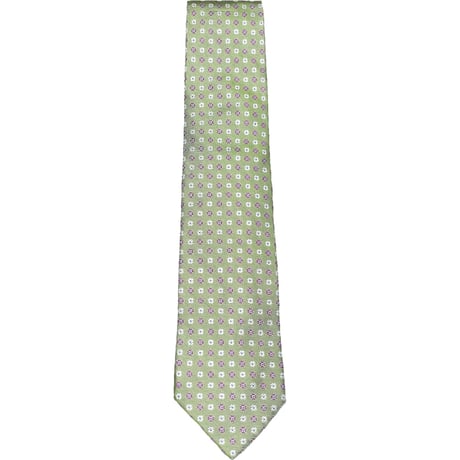 ☆タグ付き新古品☆ 【BARNEYS NEWYORK 取り扱い】 MADE IN ITALY製 stefanobigi 小紋花柄シルクネクタイ グリーン