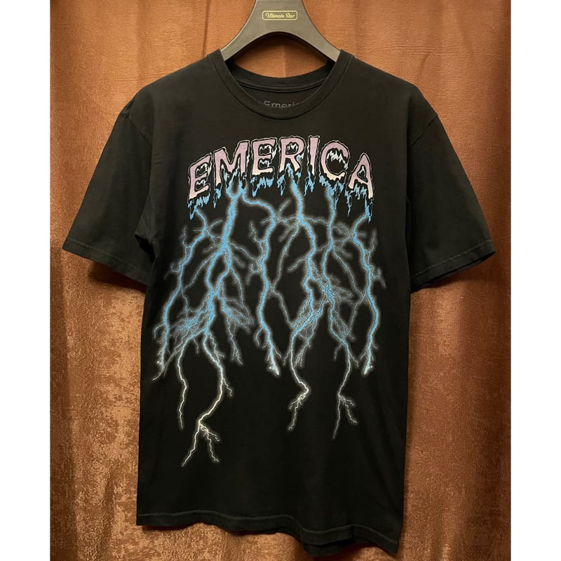 MADE IN MEXICO製 EMERICA サンダー柄プリントTシャツ ブラック Mサイズ