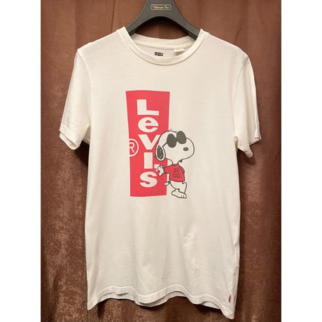 LEVI'S × PEANUTS SNOOPY コラボレーションプリントTシャツ ホワイト Sサイズ