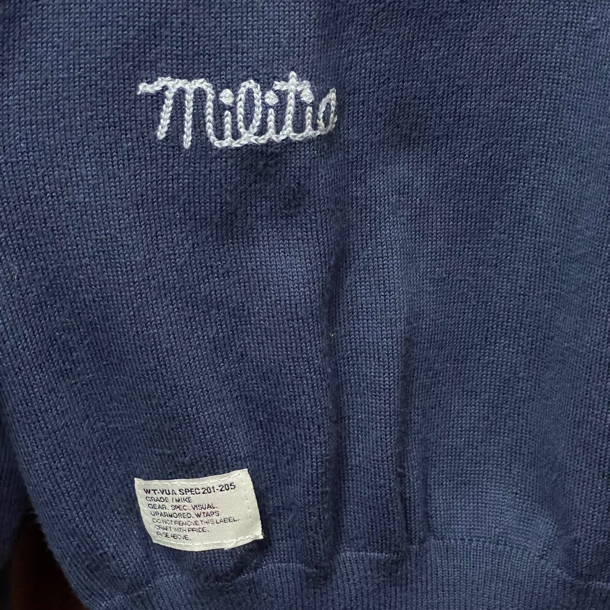 MADE IN JAPAN製 WTAPS クルーネックコットンセーター ネイビー