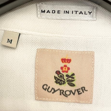 【BARNEYS NEWYORK 取り扱い】 MADE IN ITALY製 GUY ROVER 半袖鹿の子ニットシャツ ホワイト Mサイズ