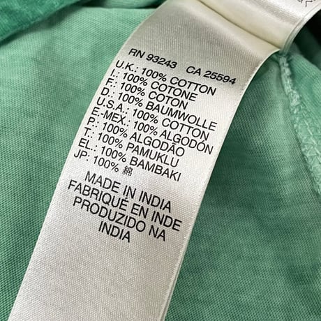 DIESEL ヴィンテージ加工ヘンリーネックTシャツ グリーン Sサイズ