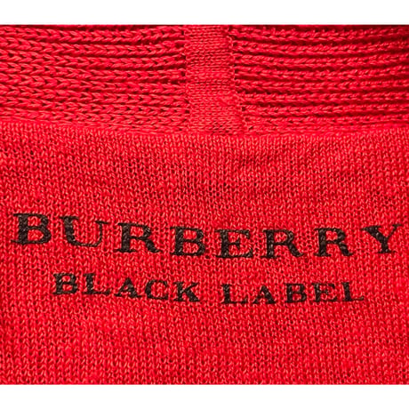 BURBERRY BLACK LABEL ショールカラーリネンカーディガン レッド 3サイズ