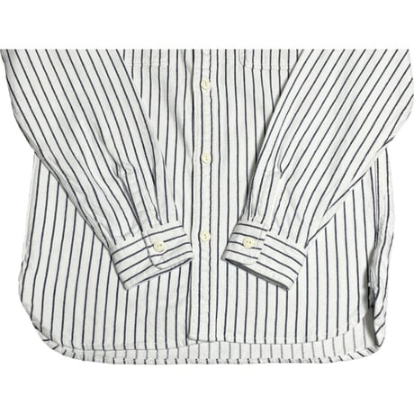 BLUEPORT × HOUSTON UNION MADE CLOTHING 長袖ストライプ柄ネルシャツ ホワイト Lサイズ