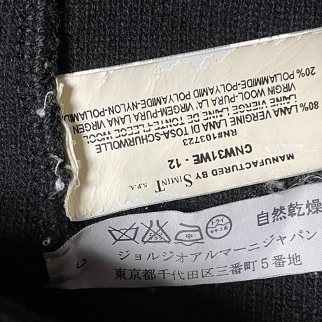 MADE IN ITALY製 EMPORIO ARMANI フルジップウールパーカー ブラック Lサイズ