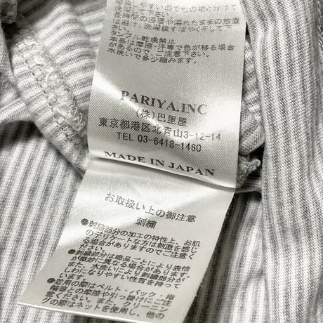 MADE IN JAPAN製 MISTERGENTLEMAN 胸ポケット付き半袖ボーダーTシャツ グレー Lサイズ