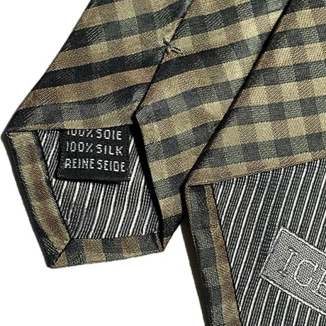☆タグ付き新古品☆ MADE IN ITALY製 ICEBERG チェック柄シルクネクタイ オリーブ