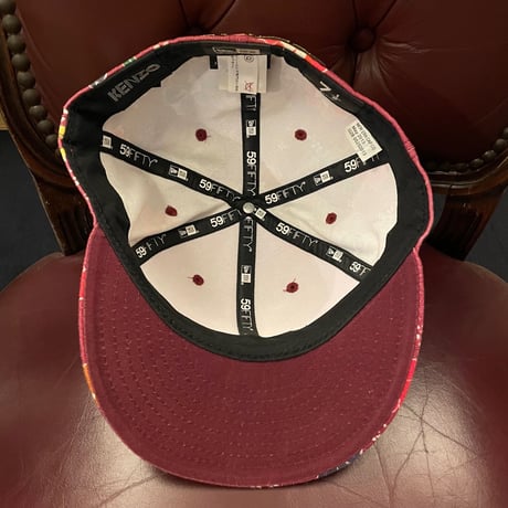 NEW ERA × KENZO 2013年モデル 59FIFTY 和柄 ベースボールキャップ ワイン 7-1/2 59.6cm