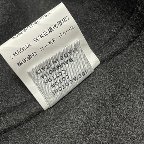 ★新品★ MADE IN ITALY製 MAGLIA 「PER LA NEVE」ロゴプリントリバーシブル裏起毛トレーナー ブラック M～XLサイズ ユニセックス