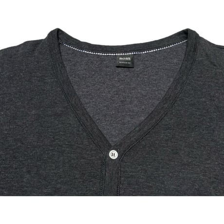 HUGO BOSS REGULAR FIT コットンカーディガン チャコールグレー Sサイズ