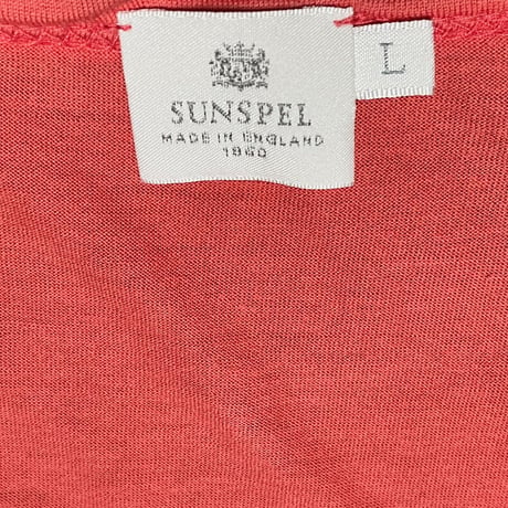 MADE IN ENGLAND製 SUNSPEL VネックTシャツ オレンジ Lサイズ