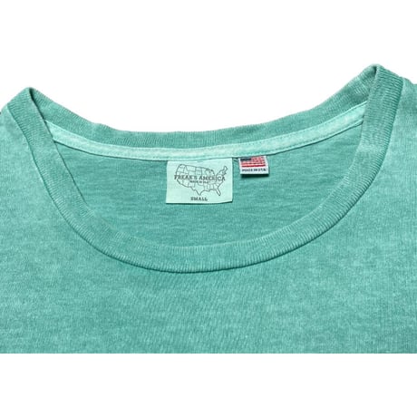 MADE IN USA製 FREAK'S AMERICA ポケット付き半袖Tシャツ ターコイズグリーン Sサイズ