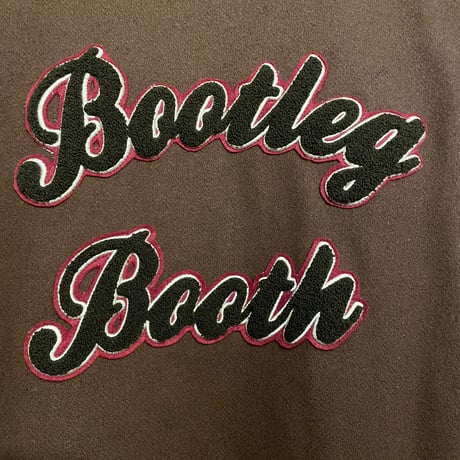 激レア bootlegbooth 袖カウレザースタジアムジャケット ブラウン×ベージュ Lサイズ