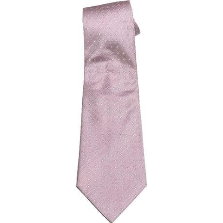 MADE IN ITALY製 ETRO ドット柄シルクネクタイ ピンク
