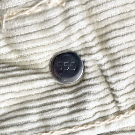 希少 MADE IN USA製 90s LEVI'S BIG E 白タブ 555 バレンシア工場製 コーデュロイパンツ アイボリー W29-L34サイズ