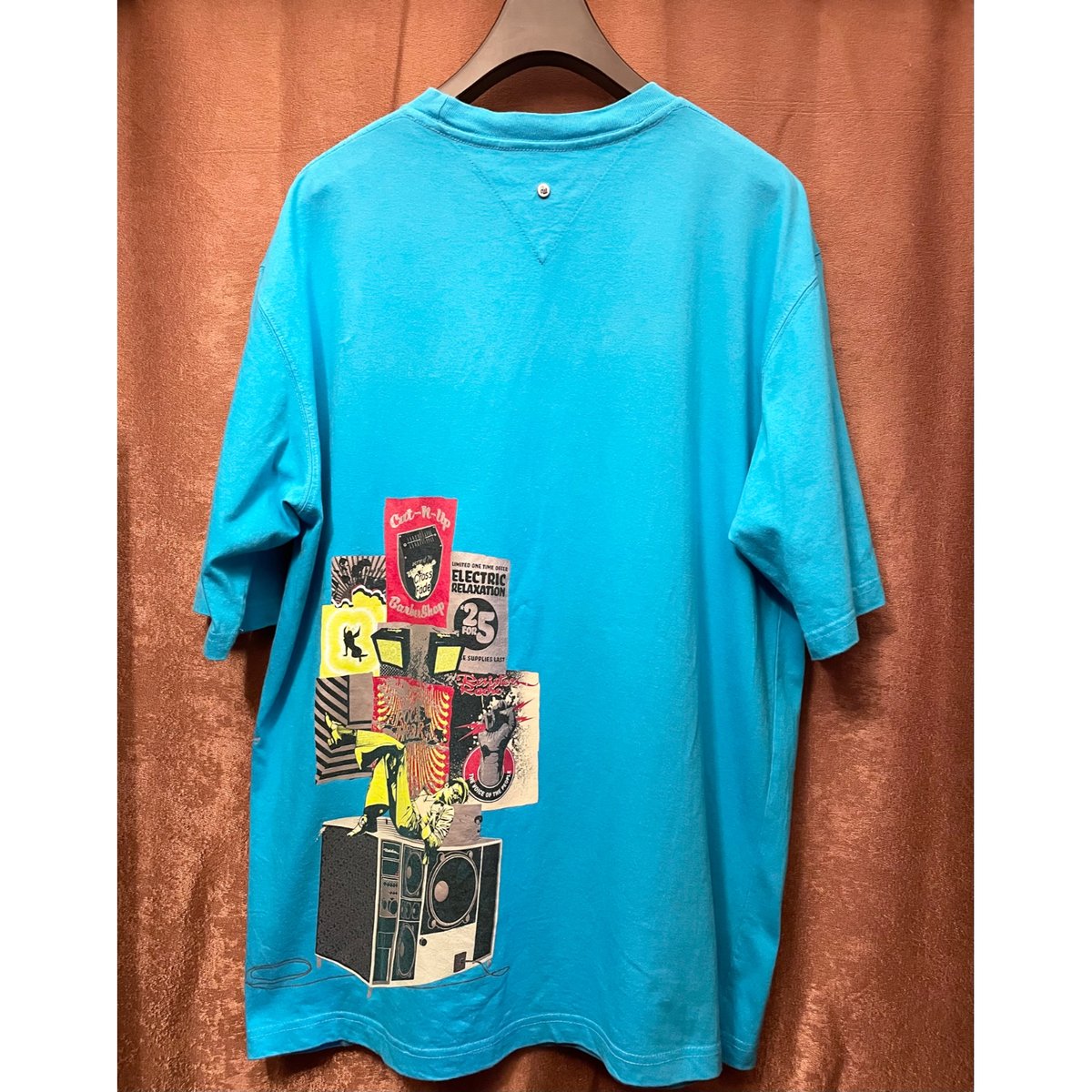 MADE IN MEXICO製 ROCAWEAR プリントTシャツ ターコイズブルー L