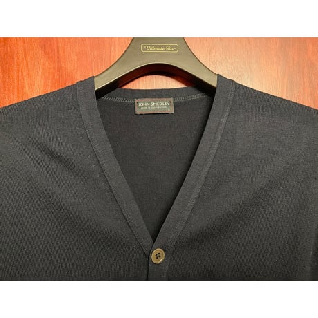 ▲訳あり商品▲ MADE IN GREAT BRITAIN製 JOHN SMEDLEY メリノウールカーディガン ネイビー Sサイズ