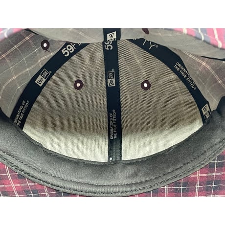 NEW ERA チェック柄ベースボールキャップ ワイン 7 3/4 61.5cm