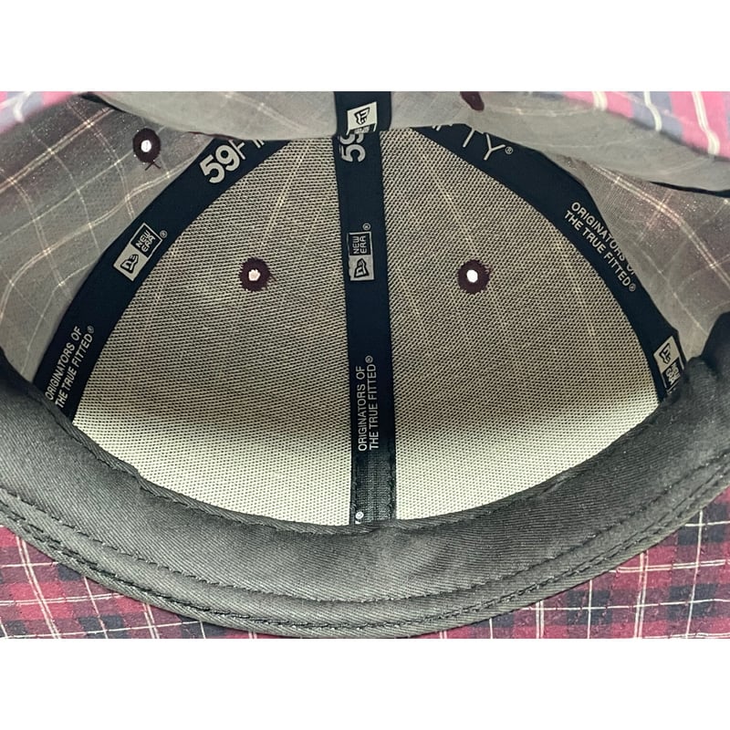 NEW ERA チェック柄ベースボールキャップ ワイン 7 3/4 61.5cm