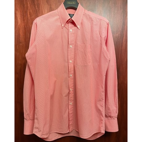 【伊勢丹 取り扱い】 MADE IN USA製 IKE BEHAR ISETAN MEN'S 別注 ギンガムチェック柄長袖ボタンダウンシャツ レッド 16サイズ