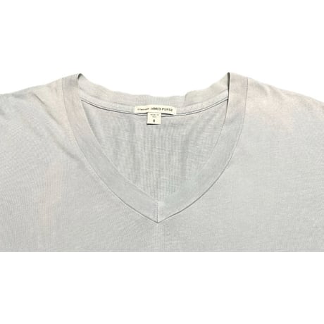 ▲訳あり商品▲ 【TOMORROWLAND取り扱い】MADE IN USA製 STANDARD JAMES PERSE VネックTシャツ ブルーグレー 0/Sサイズ