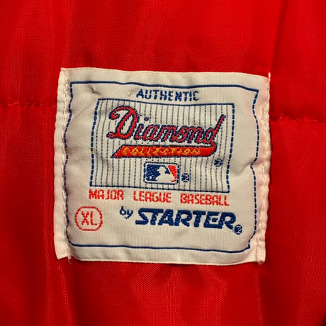 レア MADE IN USA製 90s Diamond COLLECTION BY STARTER × MLB CHICAGO CUBS 中綿ナイロンスタジアムジャケット ブルー×レッド XLサイズ