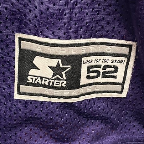 レア MADE IN CANADA製 90s STARTER × NFL MINNESOTA VIKINGS 84 RANDY MOSS モデル フットボールジャージー パープル XLサイズ