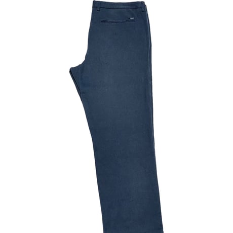 MADE IN ITALY製TESSUTI DI SONDRIO生地使用 HUGO BOSS コットンスラックス ネイビー 52サイズ