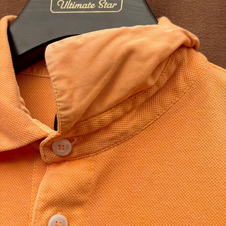 MADE IN ROMANIA製 dunhill ENGINEERED FIT 半袖鹿の子ポロシャツ オレンジ Sサイズ
