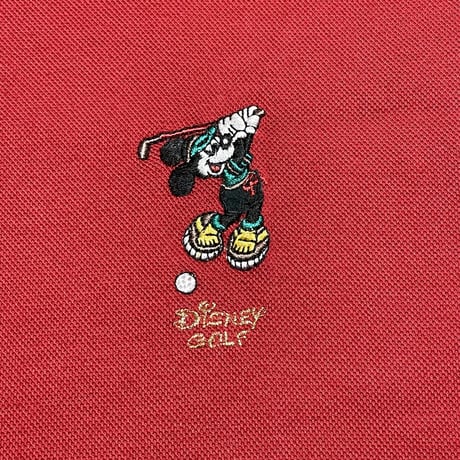 ☆タグ付き新古品☆ MADE IN ITALY製 BERRY LOGAN for Disney Mickey Mouse 刺繍入り鹿の子ポロシャツ レッド Sサイズ