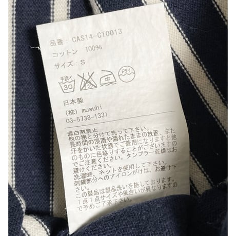 MADE IN JAPAN製 CASH CA ENGLAND ボーダー柄半袖ニットTシャツ ホワイト×ネイビー Sサイズ