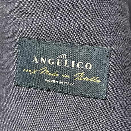 MADE IN ITALY製 ANGELICO生地使用 TOMORROWLAND PILGRIM リネンウールダブルテーラードジャケット ネイビー 44サイズ