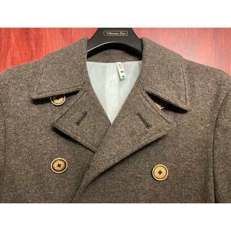 MADE IN ITALY製 ALESSANDRO CANTARELLI ヴァージンウールPコート ブラウン 46サイズ