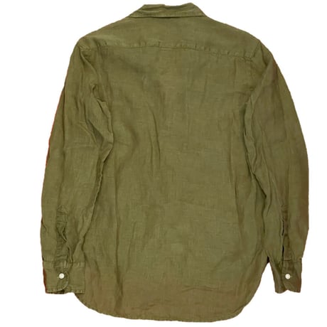 【サザビーリーグ取り扱い】MADE IN USA製 Frank & Eileen 長袖リネンシャツ カーキ XSサイズ