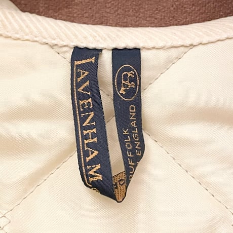 MADE IN ENGLAND製 LAVENHAM フード付きキルティングジャケット アイボリー 36/48サイズ