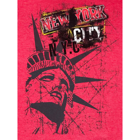 MADE IN MEXICO製 DELTAベース NEW YORK CITY 半袖プリントTシャツ レッド Sサイズ
