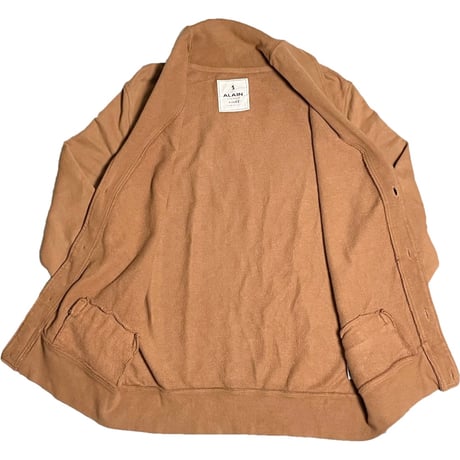 【UNITED ARROWS取り扱い】 MADE IN ITALY製 ALAIN VINTAGE ショールカラースウェットカーディガン ブラウン 48/Mサイズ