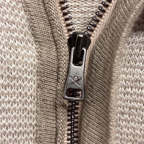 MADE IN ITALY製 HACKETT MAYFAIR ハーフジップコットンカシミヤセーター ベージュ XLサイズ