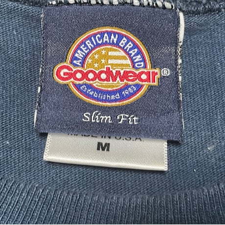 MADE IN USA製 Goodwear ポケット付きクルーネック五分袖Tシャツ ブルーグリーン Mサイズ