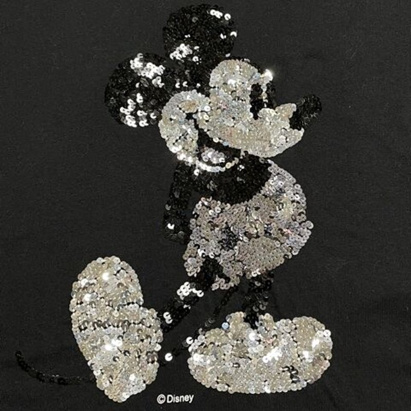 BEAMS × TOKYO DISNEY SEA Mickey スパンコールTシャツ ブラック...