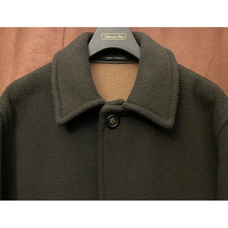MADE IN ENGLAND製 BROOKS BROTHERS SPORT ステンカラーウールコート ブラウン ダークグリーン Mサイズ
