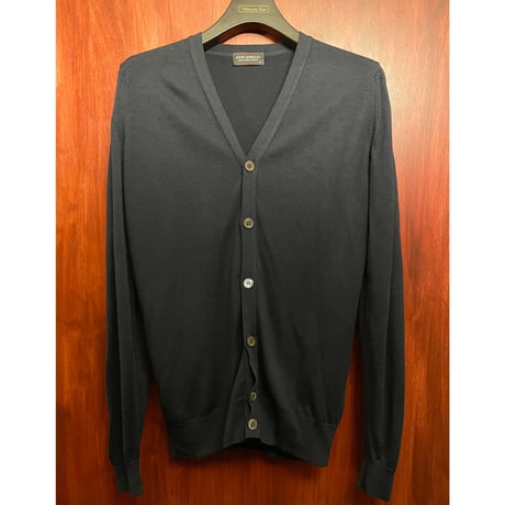 美品✨　現行　ジョンスメドレー　カーディガン　英国製　ウール　Vネック　ネイビー JOHN SMEDLEY（ジョンスメドレー） Vネックカーディガン